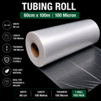 100 Micron Clear LDPE Tubing Roll – Heavy Duty Plastic Tubing