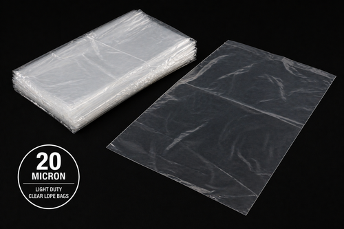 20 Micron Clear LDPE Plastic Bags
