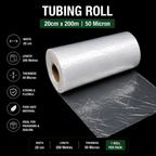 50 Micron Clear LDPE Tubing Roll – Plastic Packaging Tube (1 Roll)