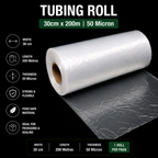 50 Micron Clear LDPE Tubing Roll – Plastic Packaging Tube (1 Roll)