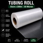 50 Micron Clear LDPE Tubing Roll – Plastic Packaging Tube (1 Roll)