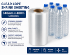 Clear LDPE/LLDPE Shrink Sheeting Rolls – 50 Micron Heat Shrink Film (150mm–600mm x 400m)