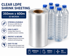Clear LDPE/LLDPE Shrink Sheeting Rolls – 50 Micron Heat Shrink Film (150mm–600mm x 400m)