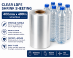 Clear LDPE/LLDPE Shrink Sheeting Rolls – 50 Micron Heat Shrink Film (150mm–600mm x 400m)