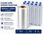 Clear LDPE/LLDPE Shrink Sheeting Rolls – 50 Micron Heat Shrink Film (150mm–600mm x 400m)