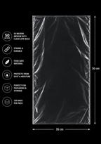 50 Micron Clear LDPE Plastic Bags(Pack of 200 bags) – Heavy Duty Packaging Bags (10x20cm to 94x154cm Sizes)