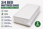 Clear LDPE Mattress Bags – Heavy Duty 70 Micron Bed Covers (2 Pack) | Moving, Storage & Protection