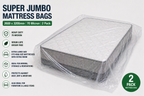 Clear LDPE Mattress Bags – Heavy Duty 70 Micron Bed Covers (2 Pack) | Moving, Storage & Protection